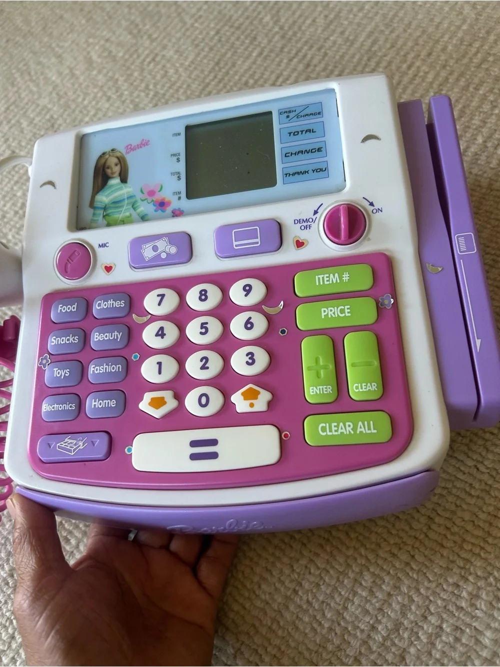 Vintage Barbie Kids Play Cash Register - Pink and Purple